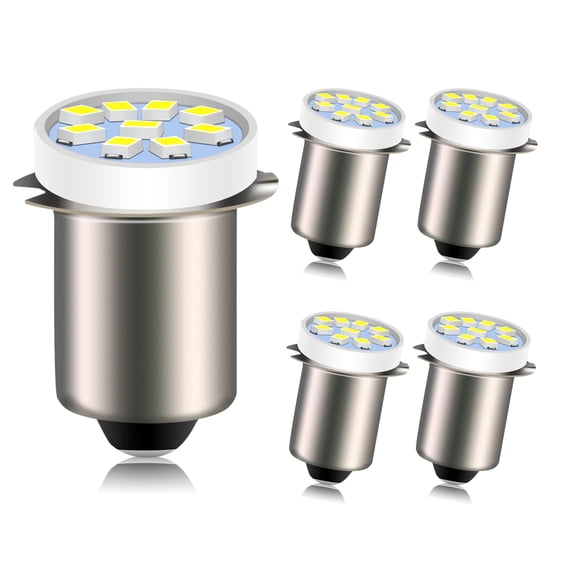 Ruiandsion P13.5s PR2 Mini LED Bulb, 3V 0.24W 300Lumen 6000K White,Non-Polarity, for Flashlight, 5-Pack