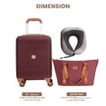 thumbnail image 6 of Travelhouse Carry on Luggage Set 3 Piece hardshell TSA Lock Spinner Wheels Suitcase with Travel Bag and Neck Pillow.(Wine Red), 6 of 9