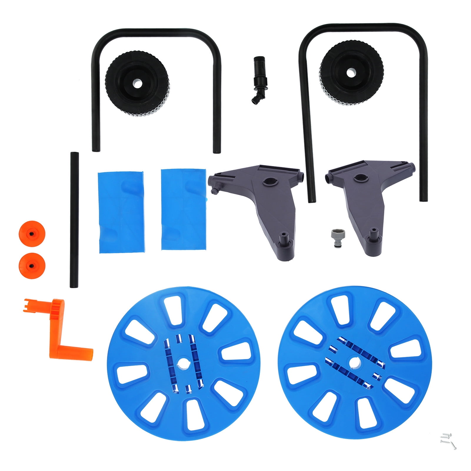 Higoodz Garden Hose Winder,Garden Hose Reel Cart Portable Hand‑Push Water Pipe Storage Rack Organizer for G1/2 50m Tube,Hose Reel