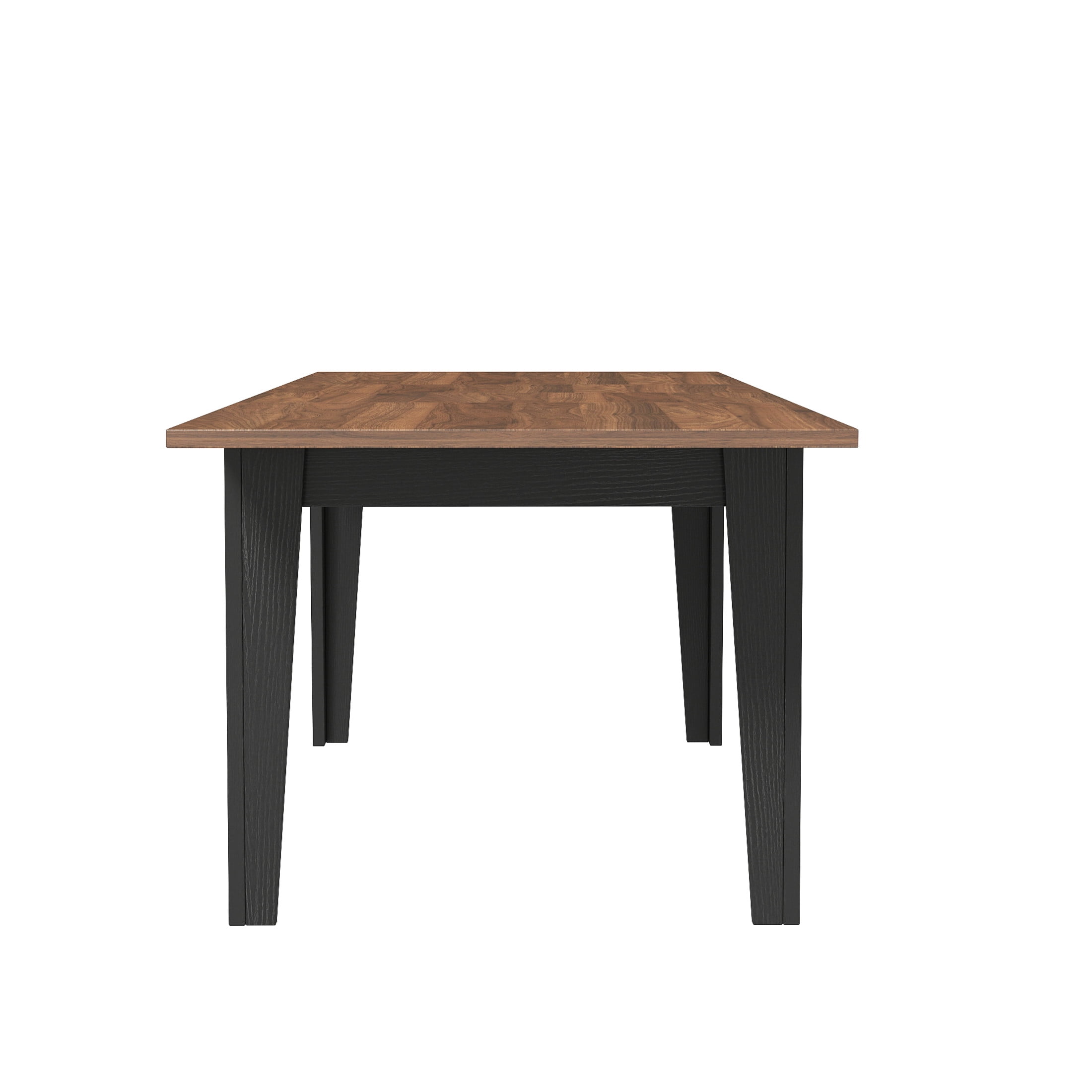 Noble House Lauren 106.5" Extendable Dining Table, Woodgrain Top, Modern Rectangular Wooden Kitchen Table, Walnut Black