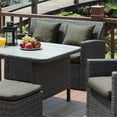 thumbnail image 2 of Furniture of America Vorelli Aluminum and Rattan Patio Loveseat in Gray, 2 of 8