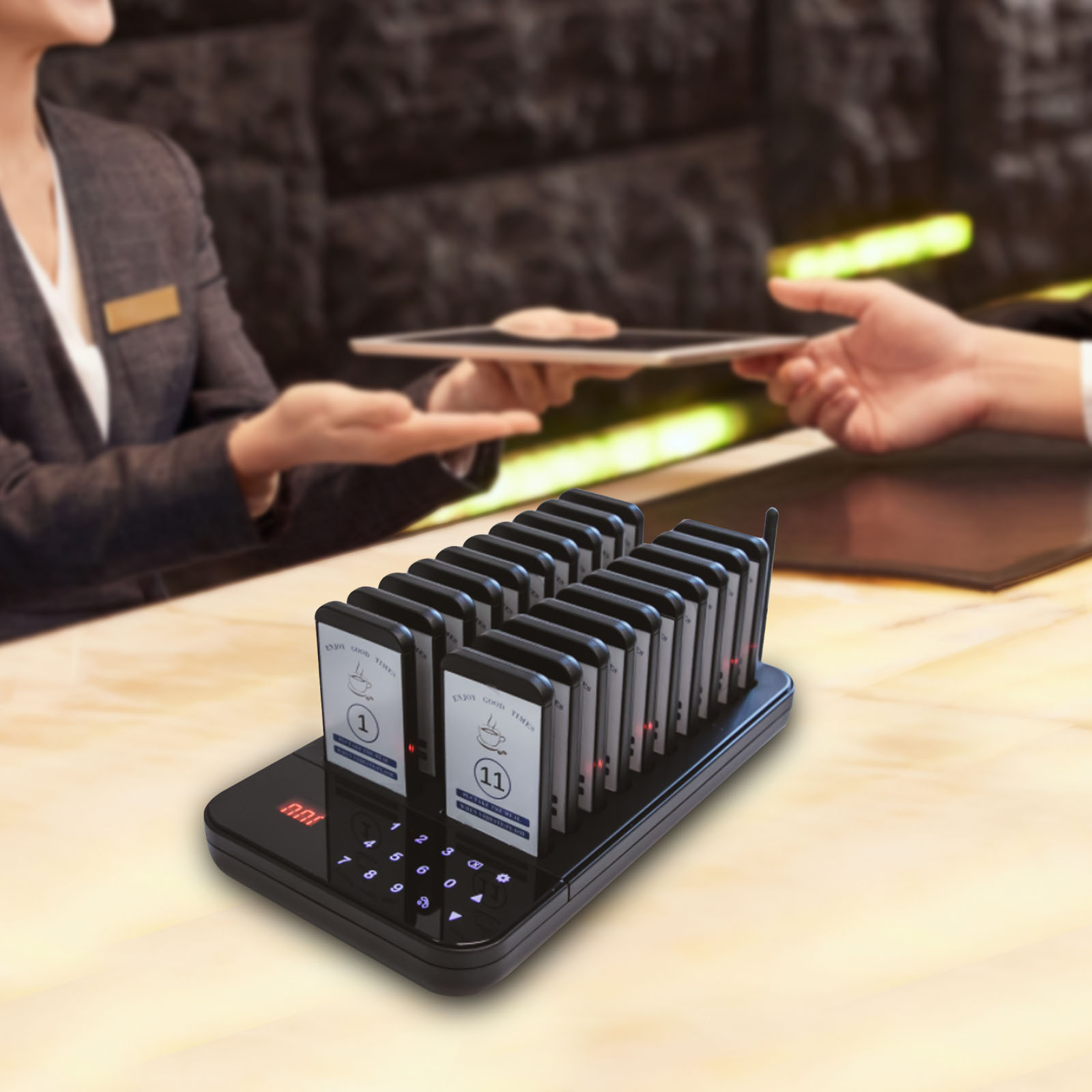 20 Restaurant Pager System Buzzers Wireless Calling Guest Waitin Social