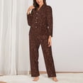thumbnail image 2 of Sikiie Dark Brown Glitter Pajamas for Women Set, Womens Pajama Sets, Lounge Sets for Women, 2pjs for Women-X-Large, 2 of 7