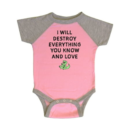 

Inktastic I Will Destroy Everything You Know and Love Gift Baby Boy or Baby Girl Bodysuit