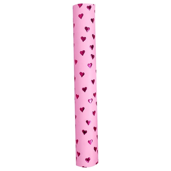 Gnwei Heart Wrapping Paper Roll - 3D Embossed Gold Foil Design, Luxury Gift Wrap for Valentines Day, Anniversaries, Birthday, Wedding, Baby Shower- Mini Roll - 17 Inch x 10 Feet