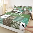 thumbnail image 4 of Erosebridal Animal Deer Mallard Duck Bed Sheets 4pcs For Boys Girls,Teens River Life Camo Geometric Grid King Sheets, 4 of 5