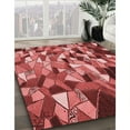 thumbnail image 3 of Ahgly Company Machine Washable Indoor Round Transitional Pastel Red Pink Area Rugs, 4' Round, 3 of 7