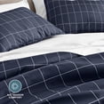 thumbnail image 5 of Bare Home Luxury Duvet Cover and Sham Set - Premium 1800 Collection - Ultra-Soft - Twin/Twin-XL, Grid - Midnight/White, 2-Pieces, 5 of 6
