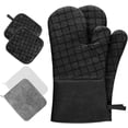 thumbnail image 2 of Juego de 6 guantes para horno y soporte para ollas con 2 toallas, guantes antideslizantes resistentes al calor, adecuados para cocinar, hornear y asar, 2 of 8
