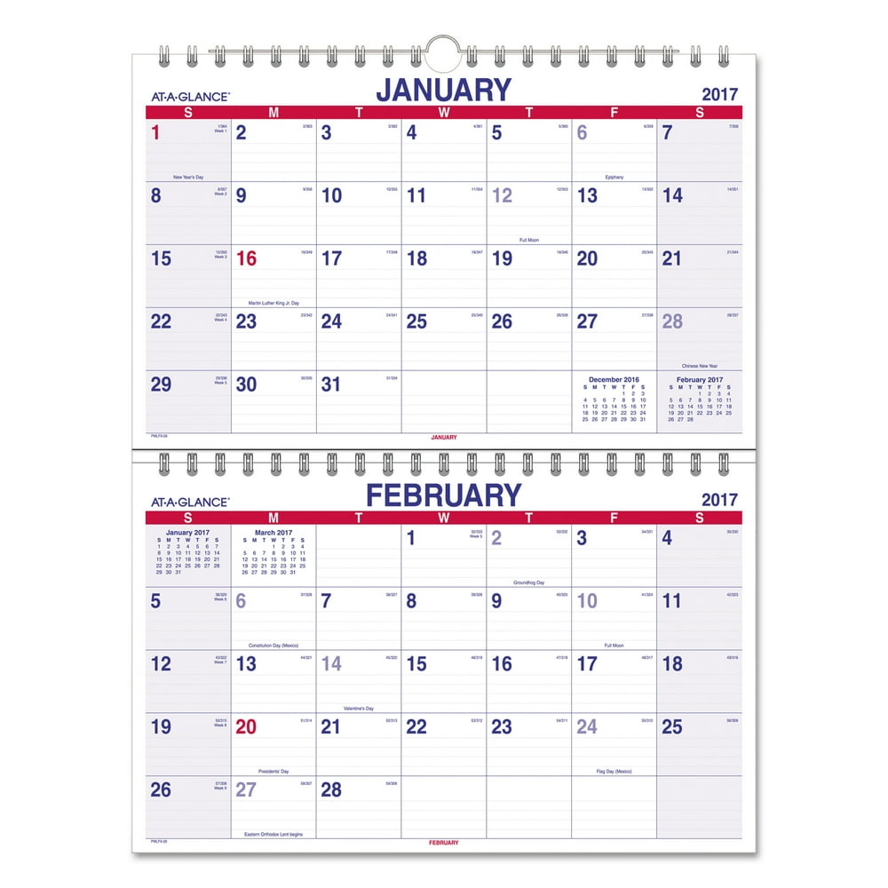 At a glance wall calendar recycled 15x12 in aagpmg7728 walmart