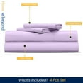 thumbnail image 2 of HNB Store 600 TC Egyptian Cotton Full Bed Sheet Set Include's - 18" inch Deep Fitted Sheet | 1 Flat Sheet | 2 Pillowcases | Lilac Solid, 2 of 6