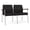Castillo Black, variant on Mystic Reception Waiting Room 2-Seat Tandem Seating / Silver Steel / Blue