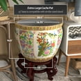 thumbnail image 4 of Red Lantern Large 20" Satsuma Birds & Flowers Porcelain Fishbowl Planter, 4 of 7