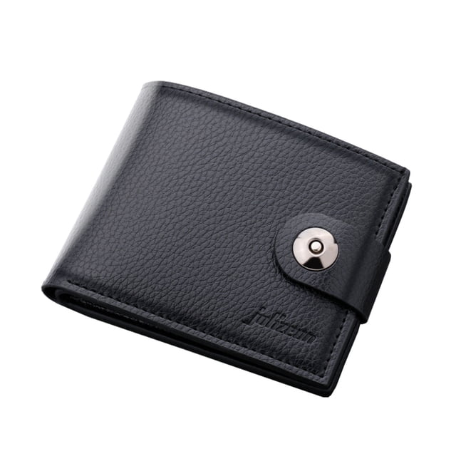Huanglei Fashion Coin ID Short Wallet Solid Color Hasp Men Open Purse Multiple Card Slots Clutch Bag