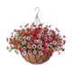 thumbnail image 2 of Cesta de flores artificiales, planta colgante falsa, decoración para colgar , maceta con cadena DIY para hogar, porche, balcón, exterior e Rojo Rosa, 2 of 8