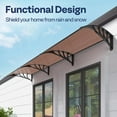 thumbnail image 2 of SPECSTAR Polycarbonate Window Door Awning Canopy with Black Bracket 40 Inch x 120 Inch, Brown, 2 of 7