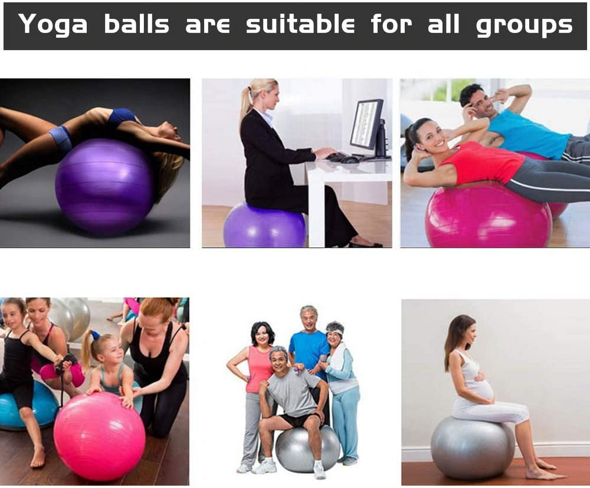 75cm Yoga Ball, Exercise Ball for Fitness, Stability, Balance & Birthing, Anti-Burst Professional Quality Design Balance Ball Pilates Core&Workout Ball with Quick Pump - Home Gym Office Chair,F82824