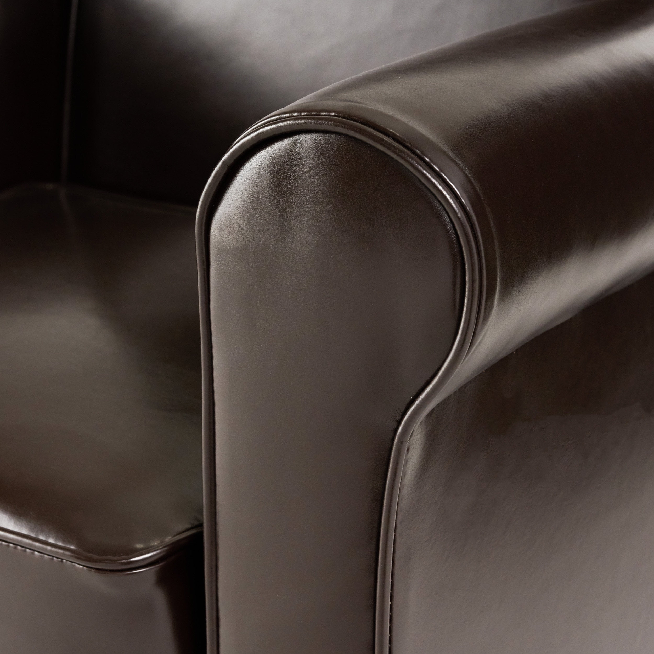 Noble House Liam Leather Brown Club Chair