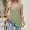 thumbnail image 4 of Timegard Ribbed Tank Tops for Women V Neck Slim Fitting Sleeveless Tee Casual Comfy Tops with Pockets, 4 of 4