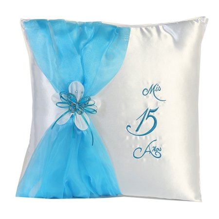Angels Garment White Aqua Sash Floral Embellished Floral