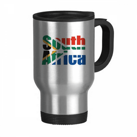 

South Africa Country Flag Name Travel Mug Flip Lid Stainless Steel Cup Car Tumbler Thermos