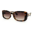 thumbnail image 4 of Womens Classy Rectangle Retro Mod Designer Fashion Luxe Sunglasses Tortoise - Brown, 4 of 8