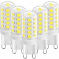 thumbnail image 1 of Bombilla LED G9 de 3 W, luz blanca fría, 6000 K, bombillas LED G9 de 420 lm, equivalente a bombilla halógena de 28 W y 40 W, bombillas LED de maíz G9 para lámpara de escritorio, antiparpadeo, CA, 1 of 5