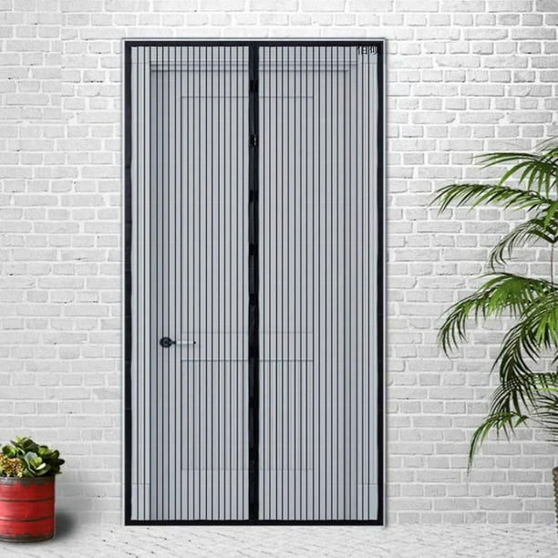 Pantalla de puerta magnética, pantalla retráctil de alta resistencia, malla de puerta, pantalla de cierre de red que se adapta al tamaño de puerta de 31 "x 82", Protector de puertas de panta