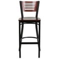 thumbnail image 6 of Flash Furniture HERCULES Series Black Slat Back Metal Restaurant Barstool - Mahogany Wood Back & Seat, 6 of 7
