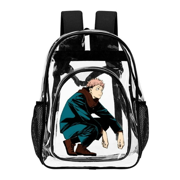 Jujutsu Kaisen Clear Backpack Heavy Duty See Through Bookbag Transparent Bag for Colleges School Work Sport Travel