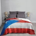 thumbnail image 3 of Yibo Retro Red and Blue Flags Blanket Flannel Soft and Comfortable Anti-static Bed Sofa Blanket, 3 of 6