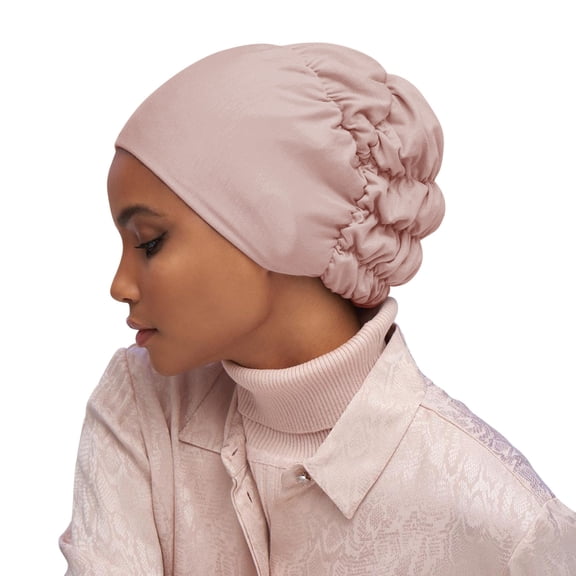 Yanyanz Caps, Womens Reversible Adjustable Beading Braid Hat Muslim Ruffle Wrap Cap Sleep Caps Satin Lined Hair Bonnets, Baseball Caps Khaki One Size