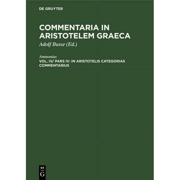 In Aristotelis Categorias Commentarius, (Hardcover)