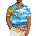 thumbnail image 2 of ZRGHAOYLQ Hawaiian Shirt Mens Big and Tall Tropical Beach 3D Graphic Tees Plus Size Lapel Short Sleeve Shirts Casual Button Down Shirts Trendy Palm Tree Tshirts with Pockets, 2 of 6