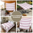 thumbnail image 6 of Pink Stripe Large Tapestry for Bedroom Wall Hanging Tapestry, Modern Simple Geometric White Striped Ceiling Backdrop Tapestries Poster Blanket Wall Decor for Teens Room Living Room Dorm 100" x 59", 6 of 8