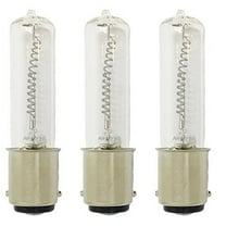 (3)-Bulbs 50 Watt JD Type BA15D 50W DC Bayonet Base T4 Halogen Light Bulb, CLEAR 50Watts Anyray A1782Y