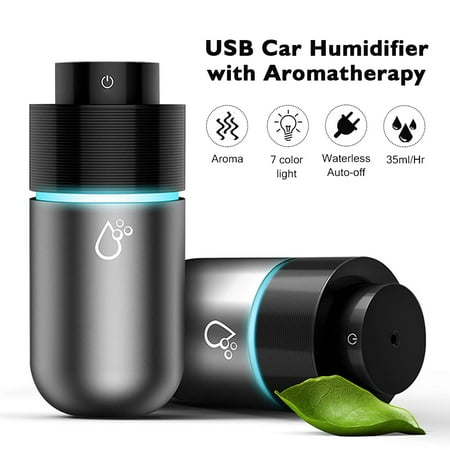 Air Humidifier, AUGIENB Portable Mini Ultrasonic USB Air Humidifier Essential Oil Diffuser LED Lights Aromatherapy for Home Office Car Aroma