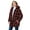 Classic Red Buffalo Plaid, variant on Plus Size Hooded Fleece Coat