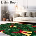 thumbnail image 2 of ODIKA 6'x9' Machine Washable Non-Slip Area Rug, Jingle Bells Decorative Bathroom Entrance Seasonal High Traffic Rug with Pad, Green, 626578, 2 of 8