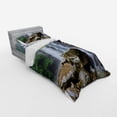 thumbnail image 3 of Ambesonne Landscape Bedding Set 4 Pcs, Tropical Waterfalls, Queen, White Green and Brown, 3 of 3