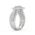 thumbnail image 4 of AFFY 3 Row Double Halo Bridal Set Ring for Women, 2.10 Carat (ctw) Oval Cut Lab Grown Diamond Engagement Wedding Ring In 14K White Gold Over Sterling Silver F-G-H, SI Quality Ring Size-8.5, 4 of 6