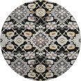 thumbnail image 2 of Addison Rugs Mayfield Premium Machine Washable Traditional Oriental Black Round Rug, 8' x 8', 2 of 5