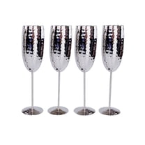 BREKX 10 oz Shatterproof Stainless Steel Champagne Flutes Set of 4