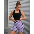 thumbnail image 4 of Unique Bargains Women's High Waist Tie Dye Biker Shorts Thigh Shapers Shorts L Purple, 4 of 6