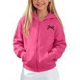 thumbnail image 5 of Girls Full Zip Hoodie Long Sleeve Sweatshirt Jackets Solid Color,Zip Up Sweatshirt Jacket,Bow Tie Print,Girls Hoodies,Casual,School,Loose,for Kids Aged 5-14 Years, 5 of 7