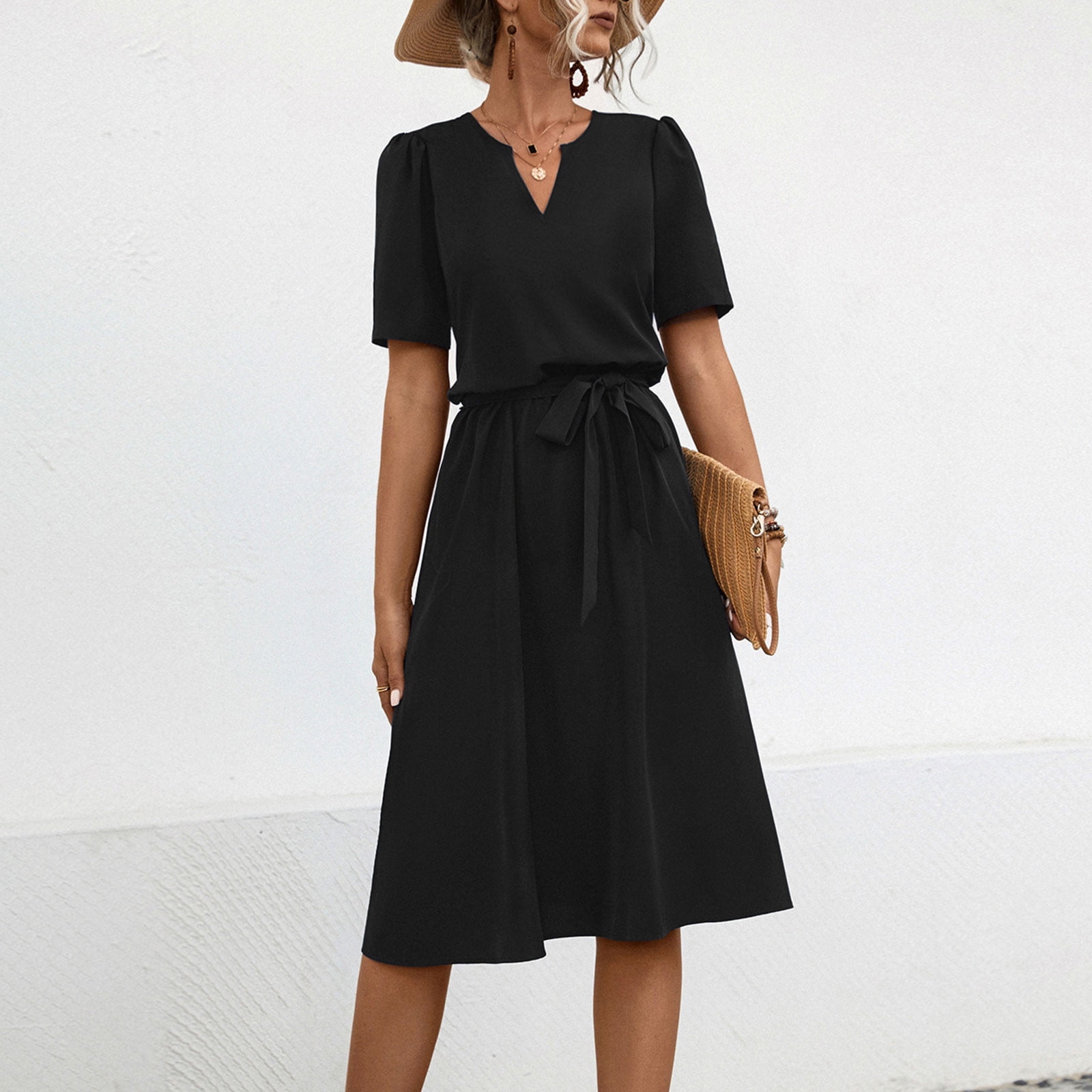 Casual Print Patchwork O Neck Straight Dresses(2 colors) Casual Print Patchwork O Neck Straight Dresses(2 colors)
