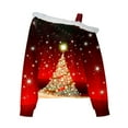 thumbnail image 5 of Fiaer Trim Christmas Women Tshirts Cold Shoulder Xmas Snowflake Shine Graphic Holiday T Shirts Long Sleeve Plus Size Fashion Tops XL, 5 of 5