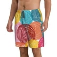 thumbnail image 2 of Bixox Men's Colorful Wool Balls printing Casual Classic Fit Short Summer Beach Shorts, 2 of 6