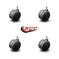 thumbnail image 2 of 3 Inch Black Soft Wheel Grip Ring Office Chair Casters Set of 4, 2 of 2