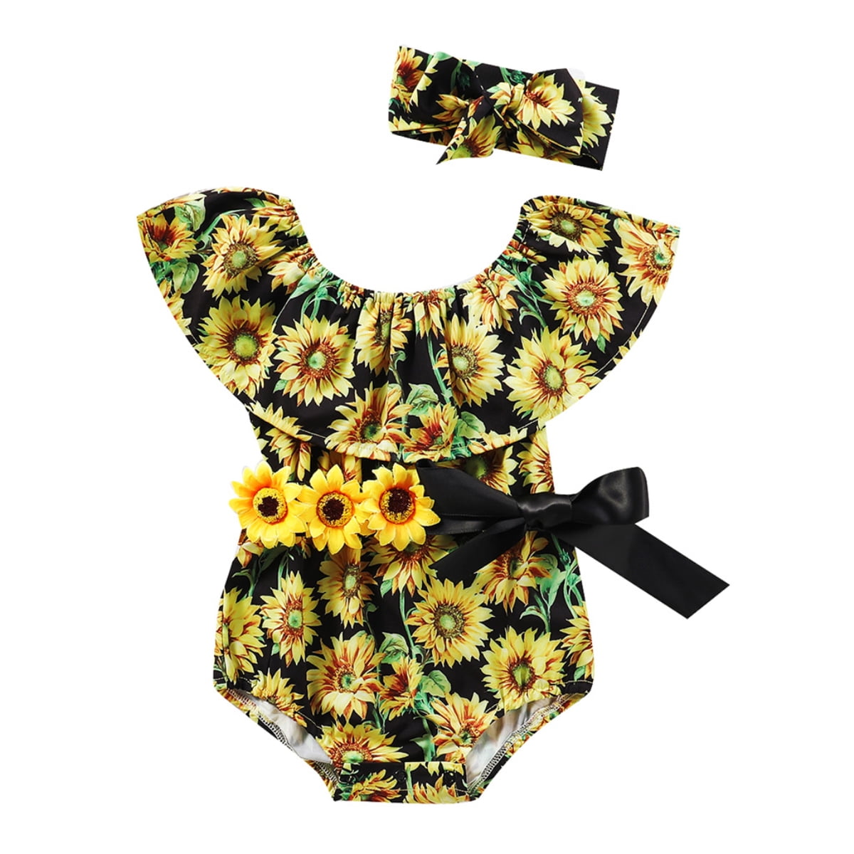 sunflower baby girl outfit